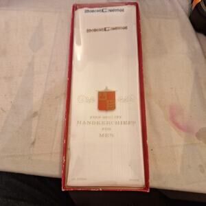Set of 2 Vintage NIP Monogrammed (C) Men’s Handkerchiefs In Original Gift Box